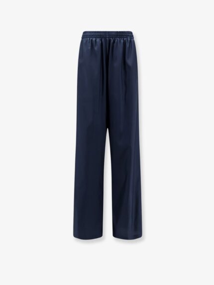 Gucci Technical Silk Poplin Trousers With Web Ribbon