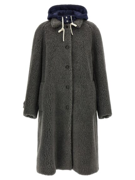Miu Miu Teddy Nylon Hooded Coat