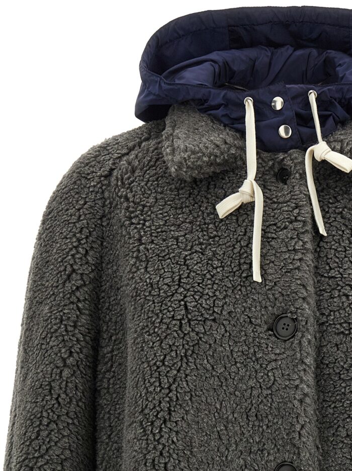 Miu Miu Teddy Nylon Hooded Coat