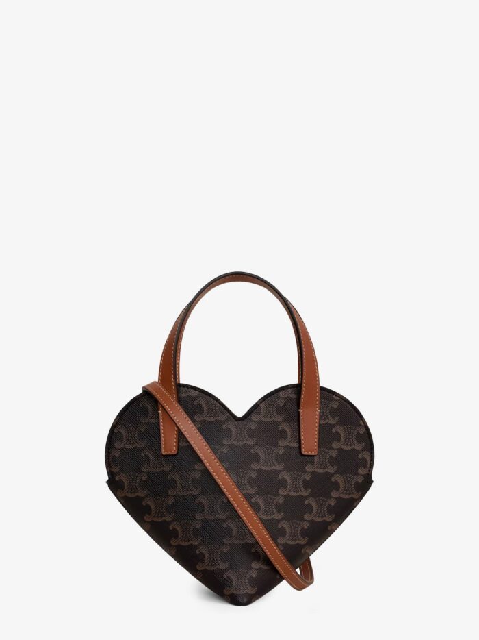 Teen Coeur Celine Triomphe Canvas And Leather Crossbody Bag