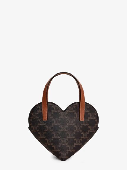 Teen Coeur Celine Triomphe Canvas And Leather Crossbody Bag