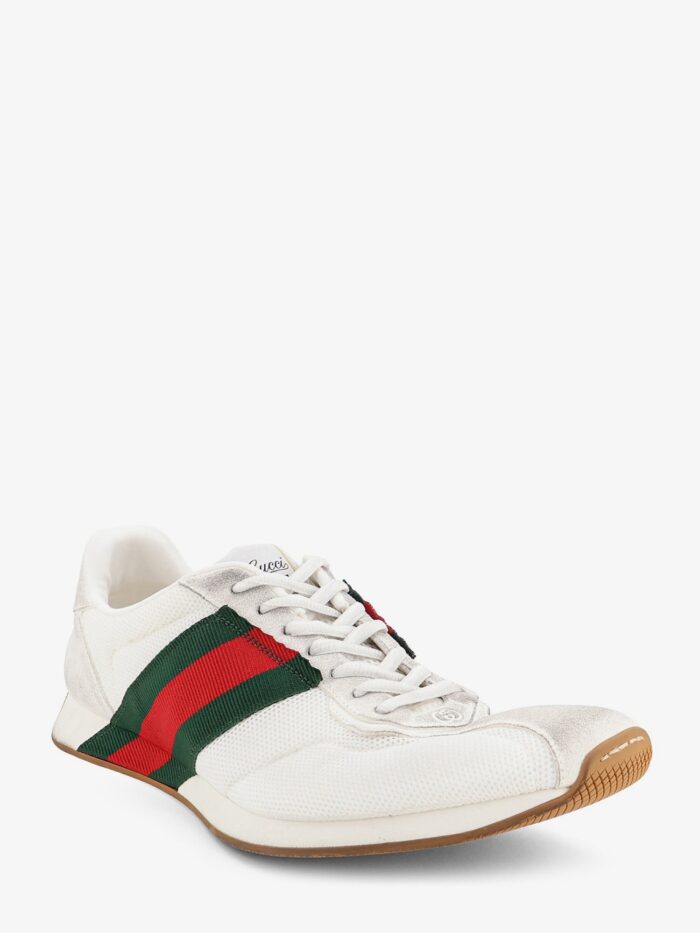 Gucci Tempo Mesh And Suede Sneakers With A Vintage Effect