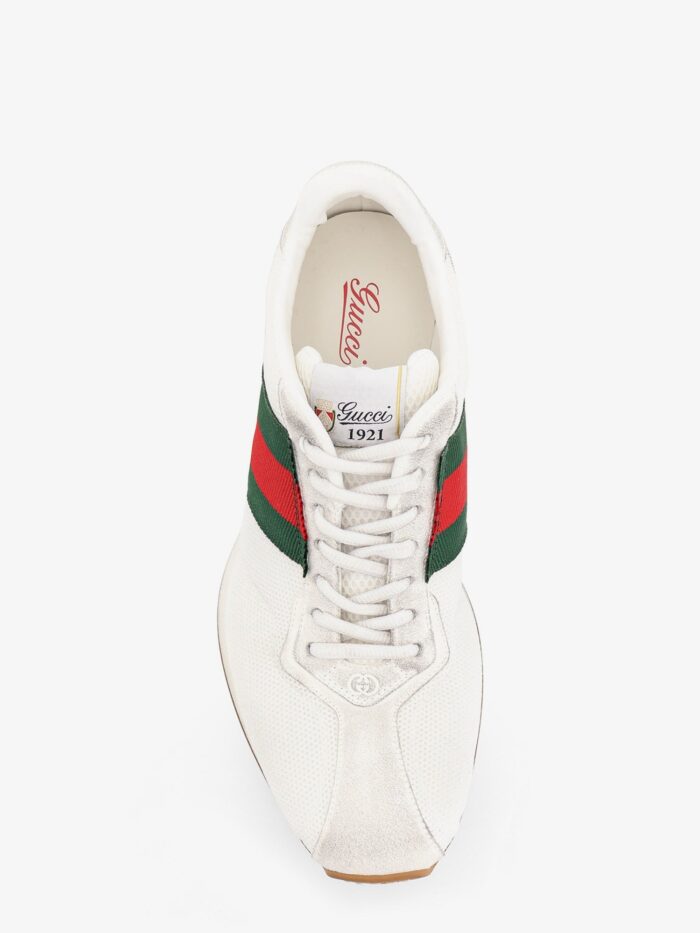 Gucci Tempo Mesh And Suede Sneakers With A Vintage Effect