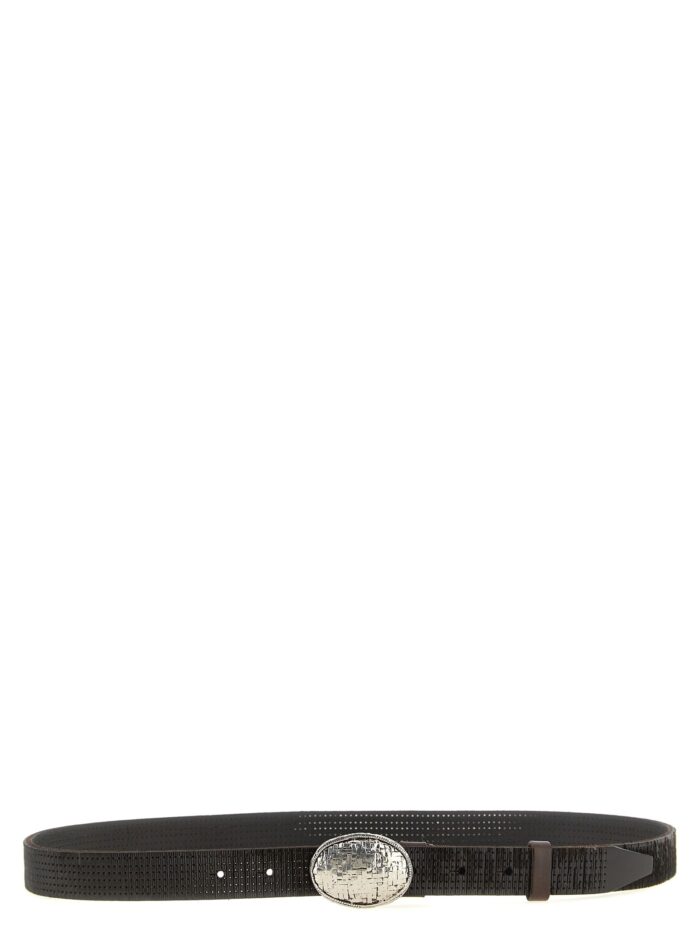 brunello cucinelli 'texture' leather belt Brunello Cucinelli 'Texture' Leather Belt