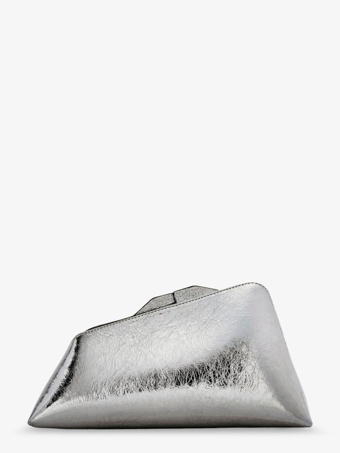 The Attico 8.30 PM Laminated Leather Clutch Bag With Logo Engraved On The Bottom