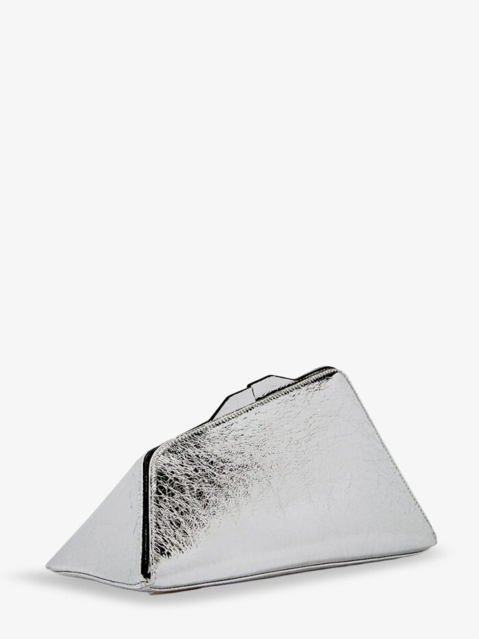 The Attico 8.30 PM Laminated Leather Clutch Bag With Logo Engraved On The Bottom