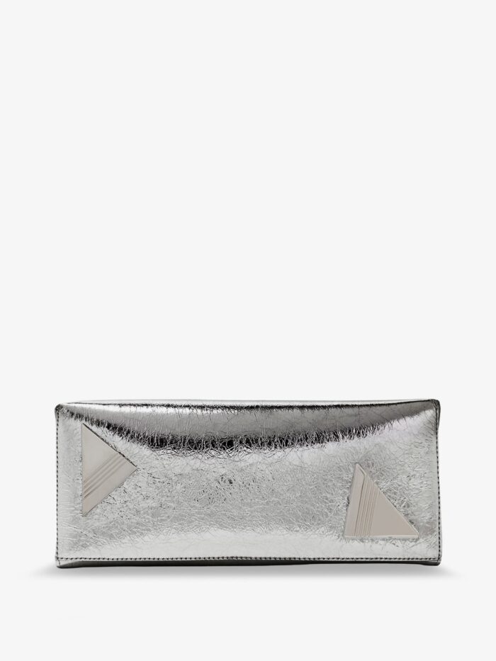 The Attico 8.30 PM Laminated Leather Clutch Bag With Logo Engraved On The Bottom