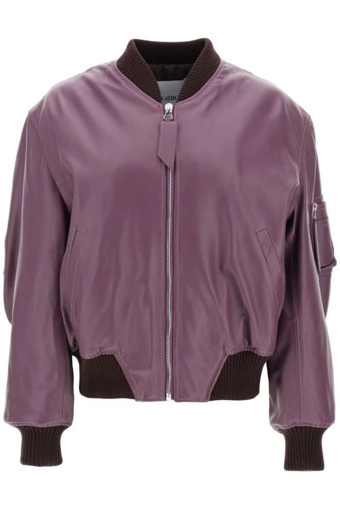 The Attico Anja Leather Bomber Jacket