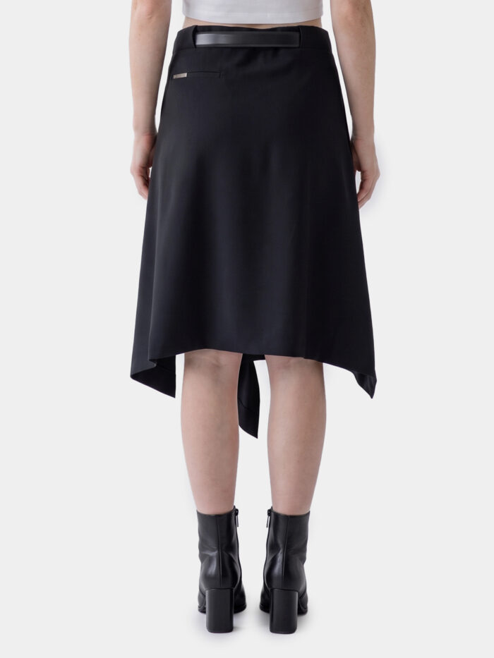The Attico Asymmetric midi skirt with belt