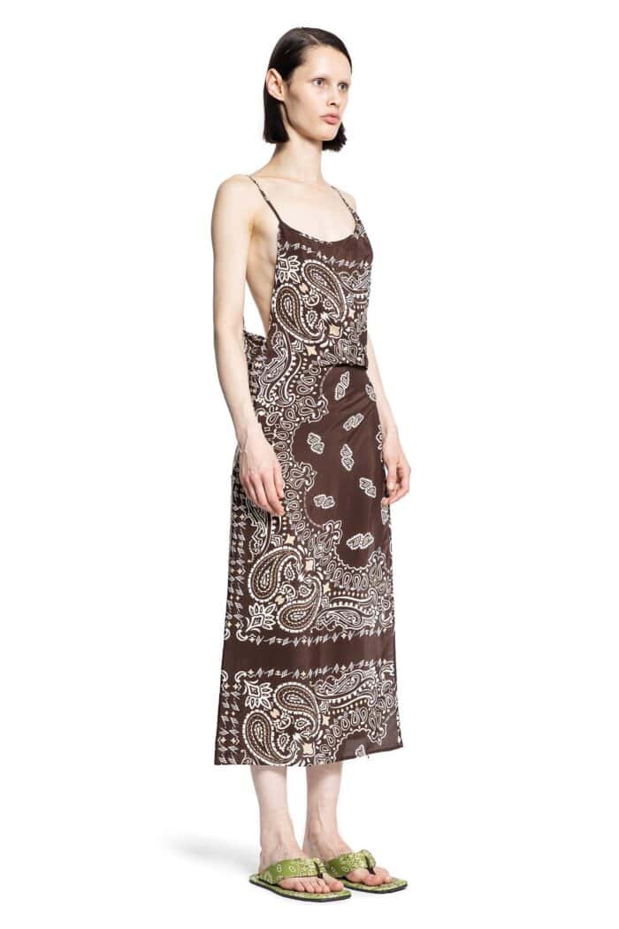 THE ATTICO Bandana Print Midi Dress