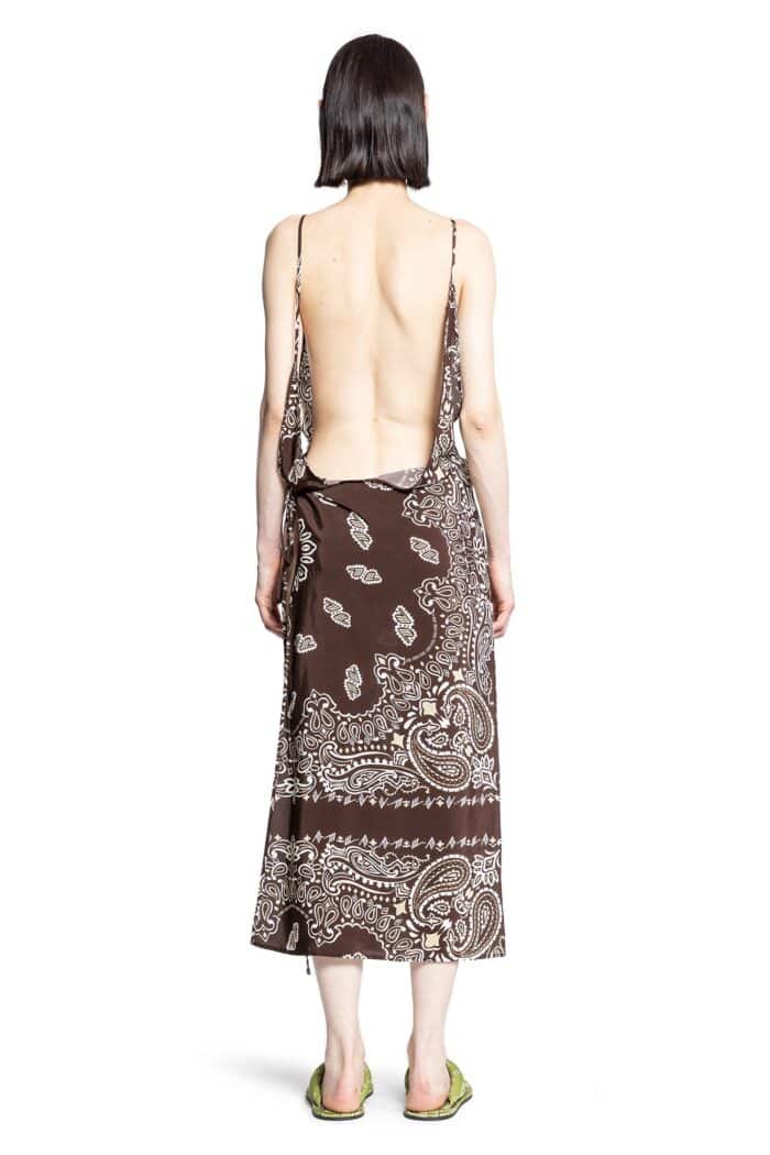 THE ATTICO Bandana Print Midi Dress