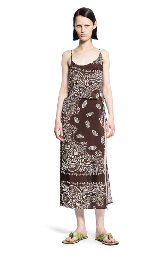 THE ATTICO Bandana Print Midi Dress