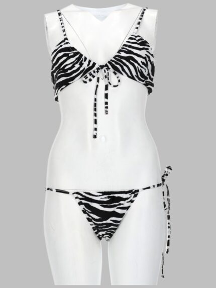 The Attico BIKINI "IL PRIMO BAGNO" CON STAMPA ANIMALIER