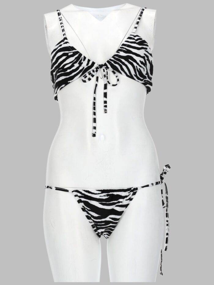The Attico BIKINI "IL PRIMO BAGNO" CON STAMPA ANIMALIER