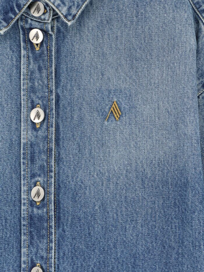 The Attico Bomber Blue Denim Shirt