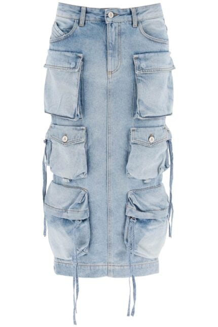 THE ATTICO Cargo Denim Skirt