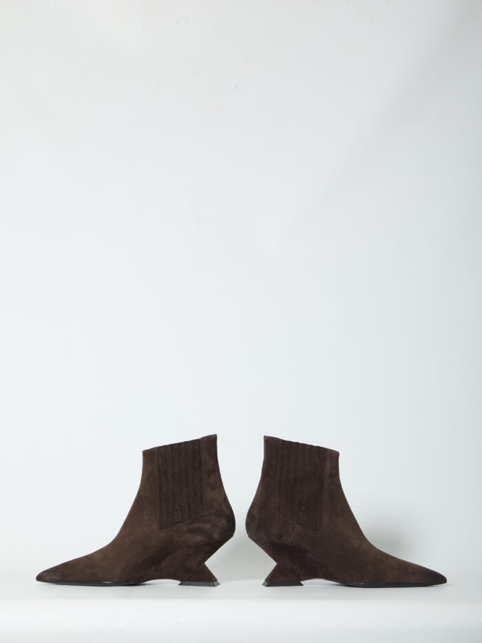 The Attico Cheope dark brown ankle boots