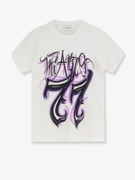 The Attico Cotton T-shirt With Printed Logo On The Front