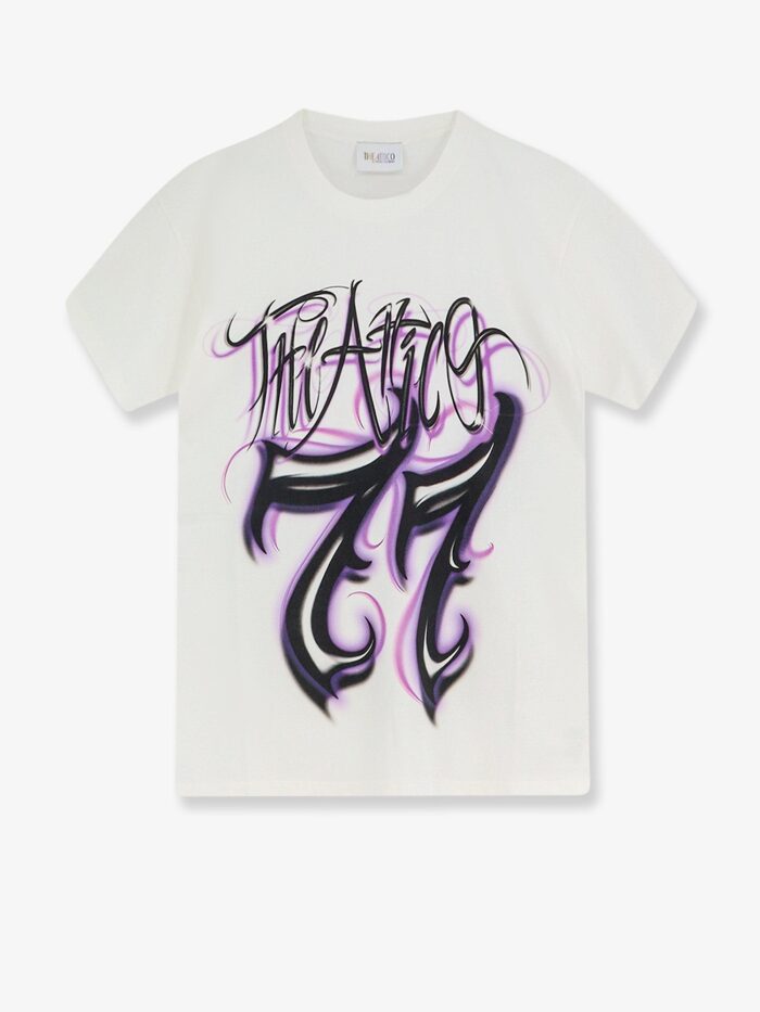 The Attico Cotton T-shirt With Printed Logo On The Front