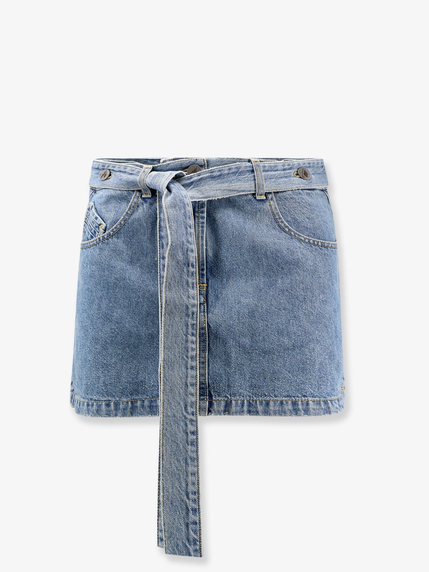 The Attico Denim Skirt With Belt