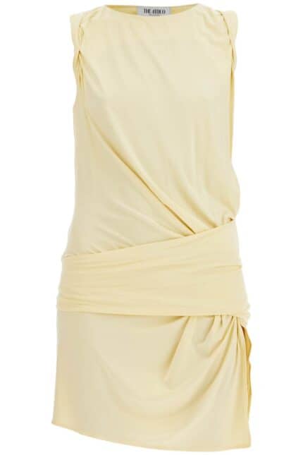 THE ATTICO Dusty Yellow Sleeveless Mini Dress For Casual And Evening