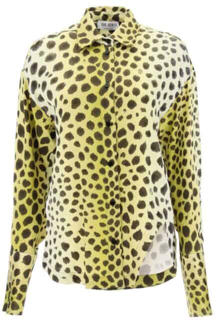 The Attico Eliza Cheetah Print Satin Shirt