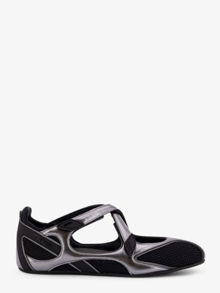 The Attico Floor 01 Mesh And Leather Ballerinas Flat
