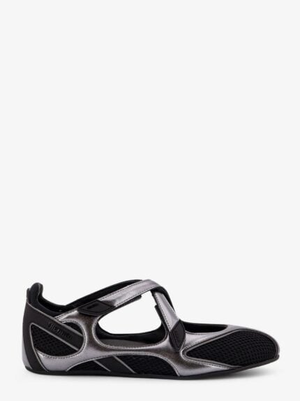 The Attico Floor 01 Mesh And Leather Ballerinas Flat