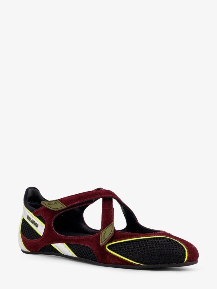 The Attico Floor 01 Mesh And Suede Ballerinas Flat