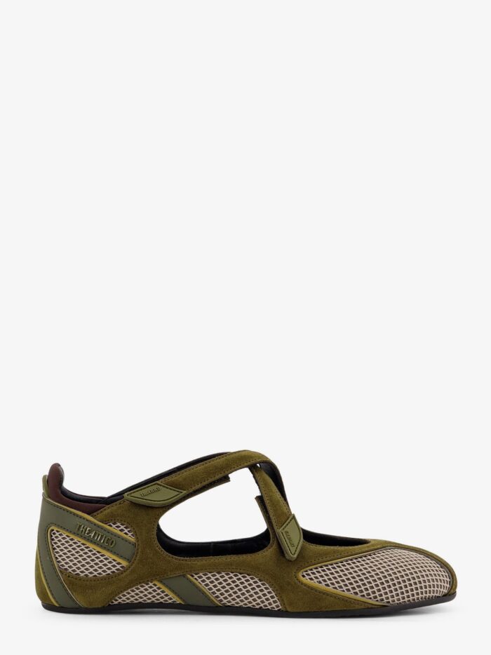 The Attico Floor 01 Mesh And Suede Ballerinas Flat