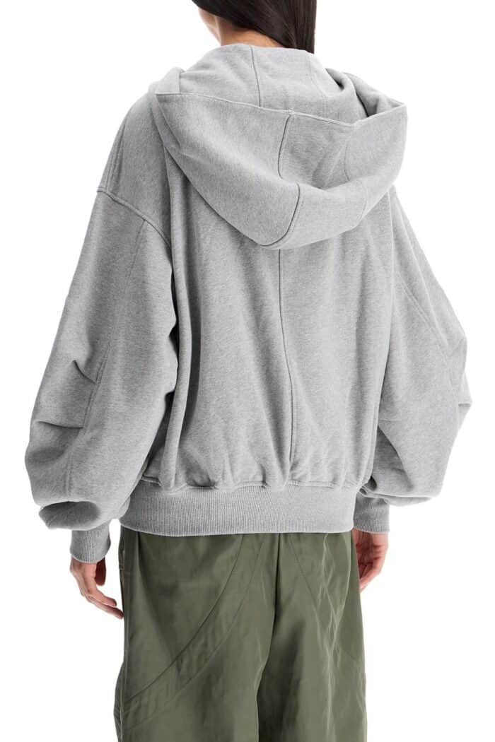 THE ATTICO Gray/beige Melange Loose Hoodie With Zip