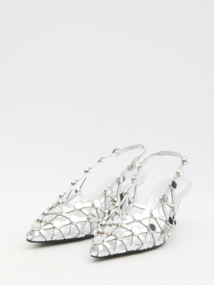 The Attico Grid slingback pumps