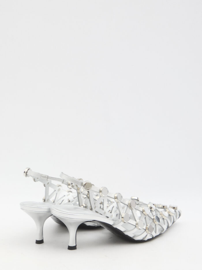 The Attico Grid slingback pumps