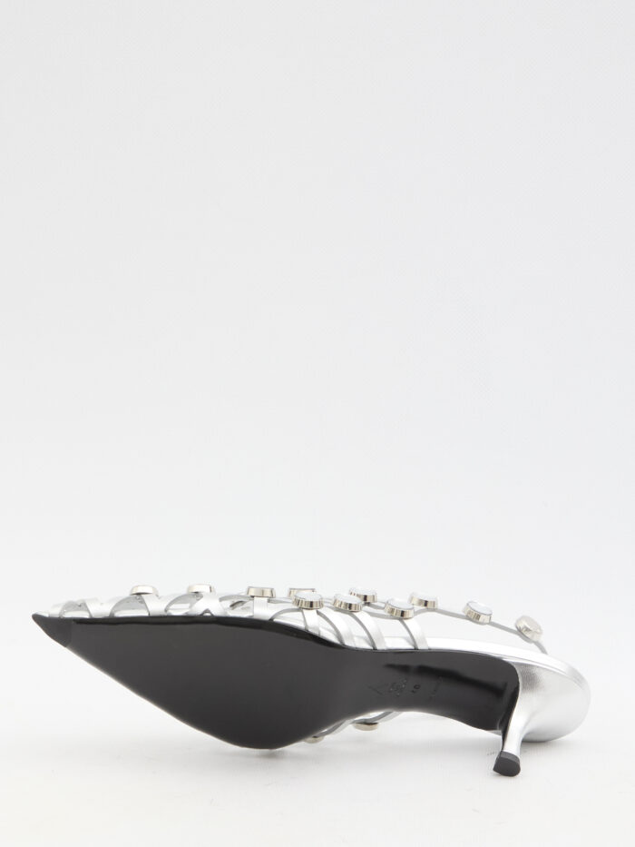 The Attico Grid slingback pumps