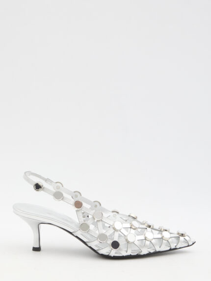 The Attico Grid slingback pumps