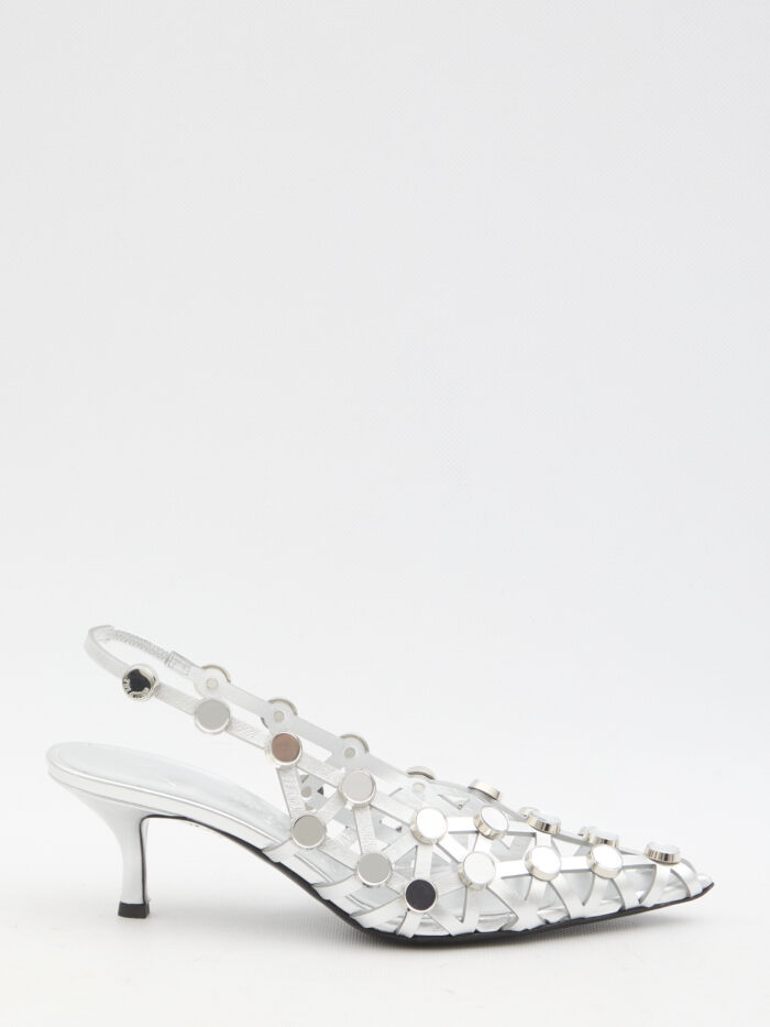 The Attico Grid slingback pumps
