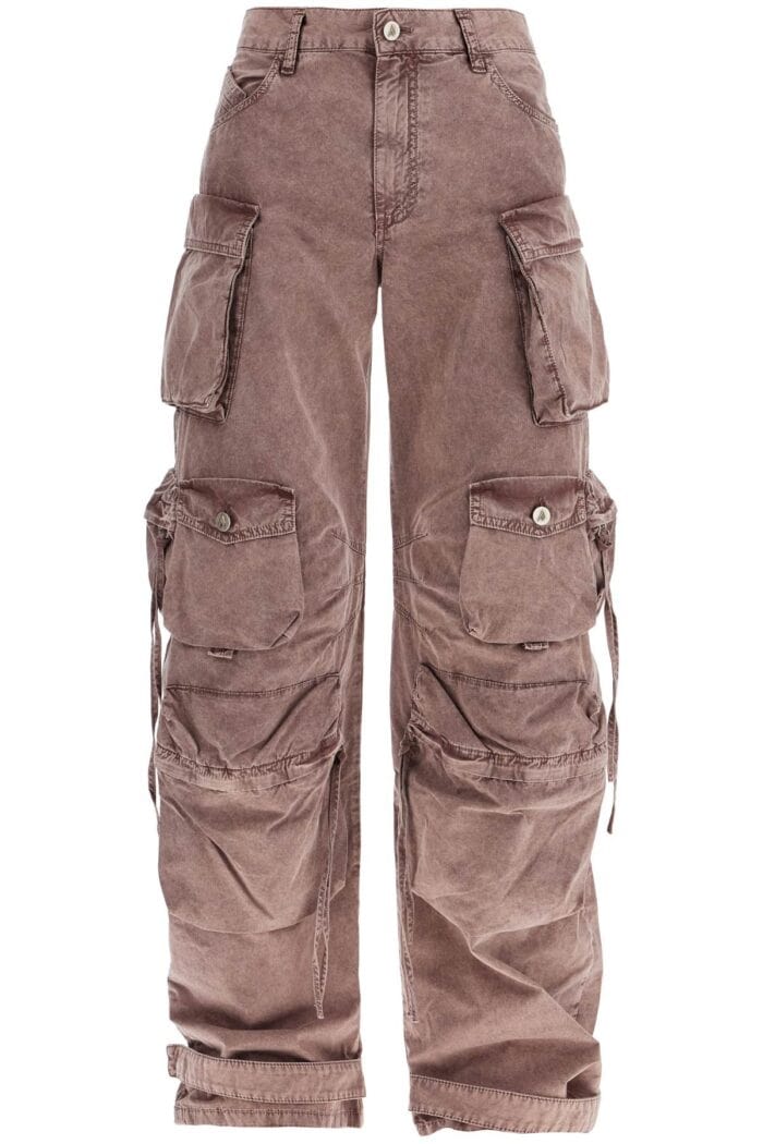 THE ATTICO High-waisted Wide-leg Cargo Pants Washed Mauve