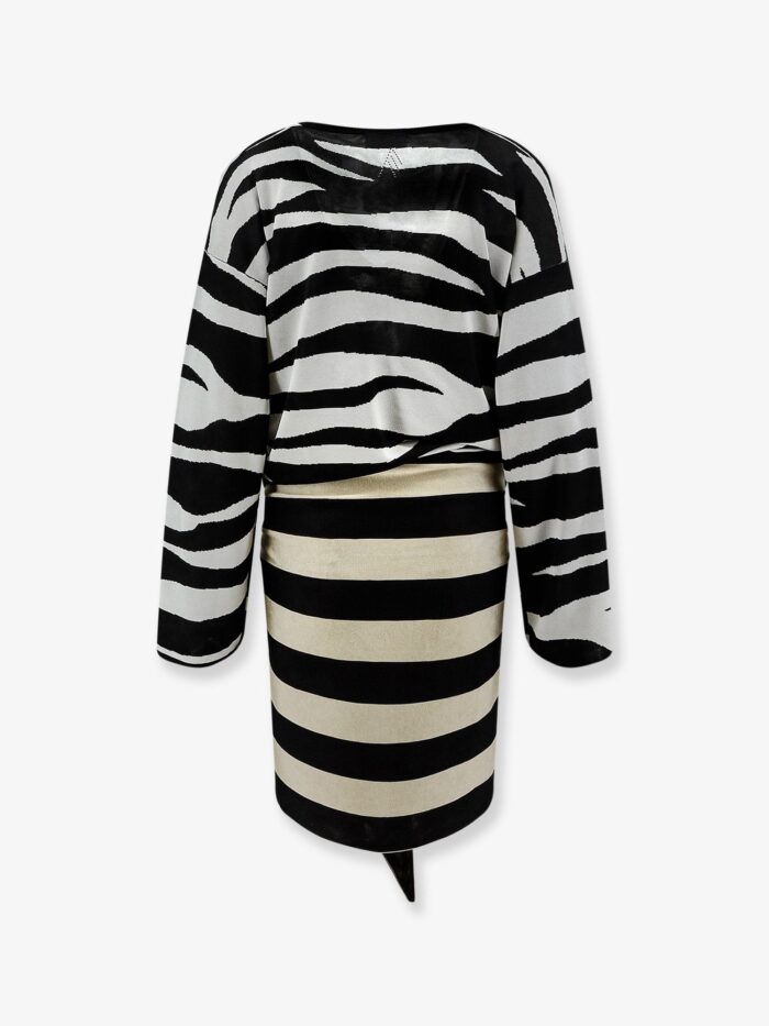 The Attico Il Primo Bagno Black/white Mini Dress