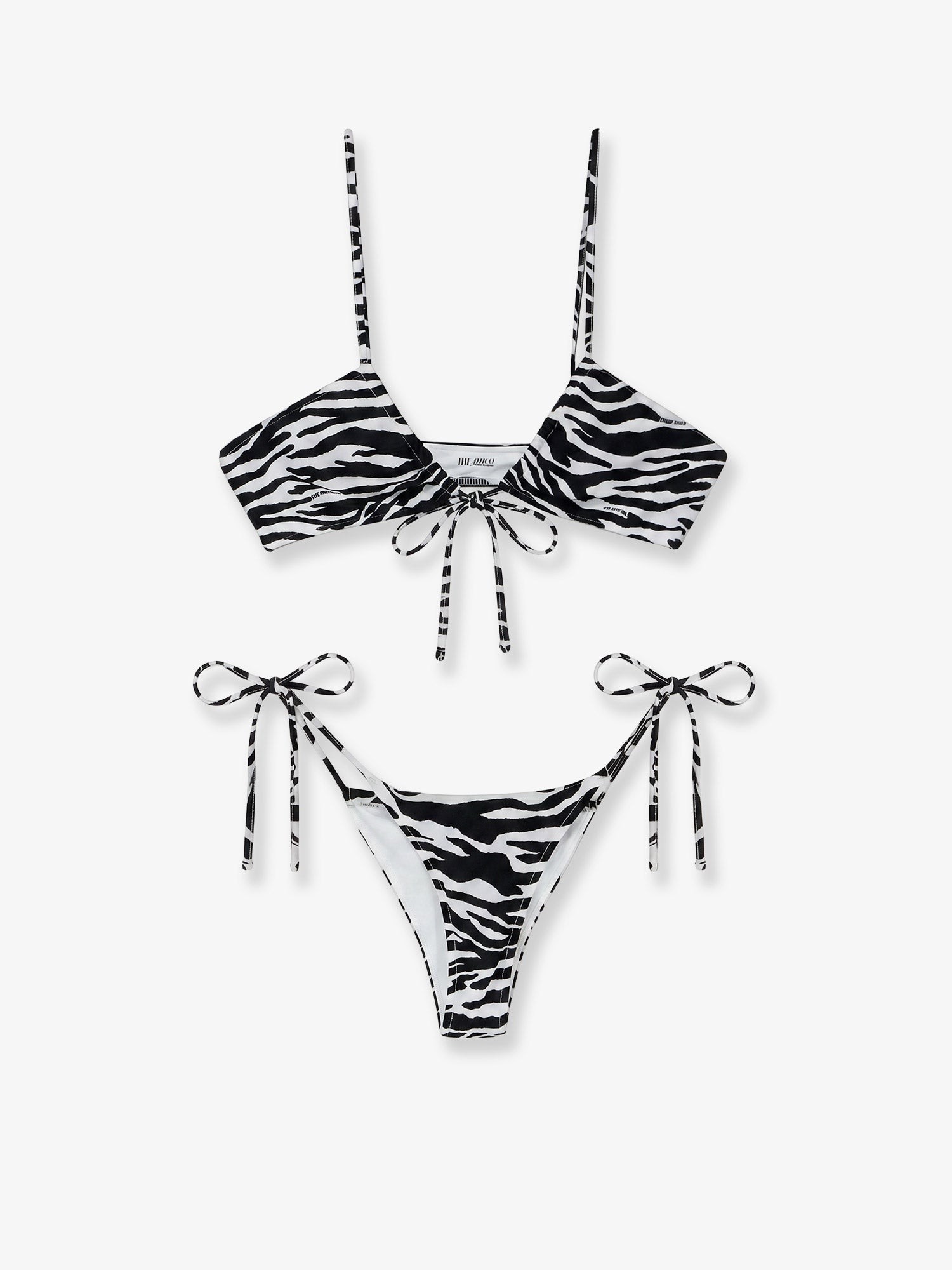 The Attico Il Primo Bagno Lycra Bikini With Zebra Print