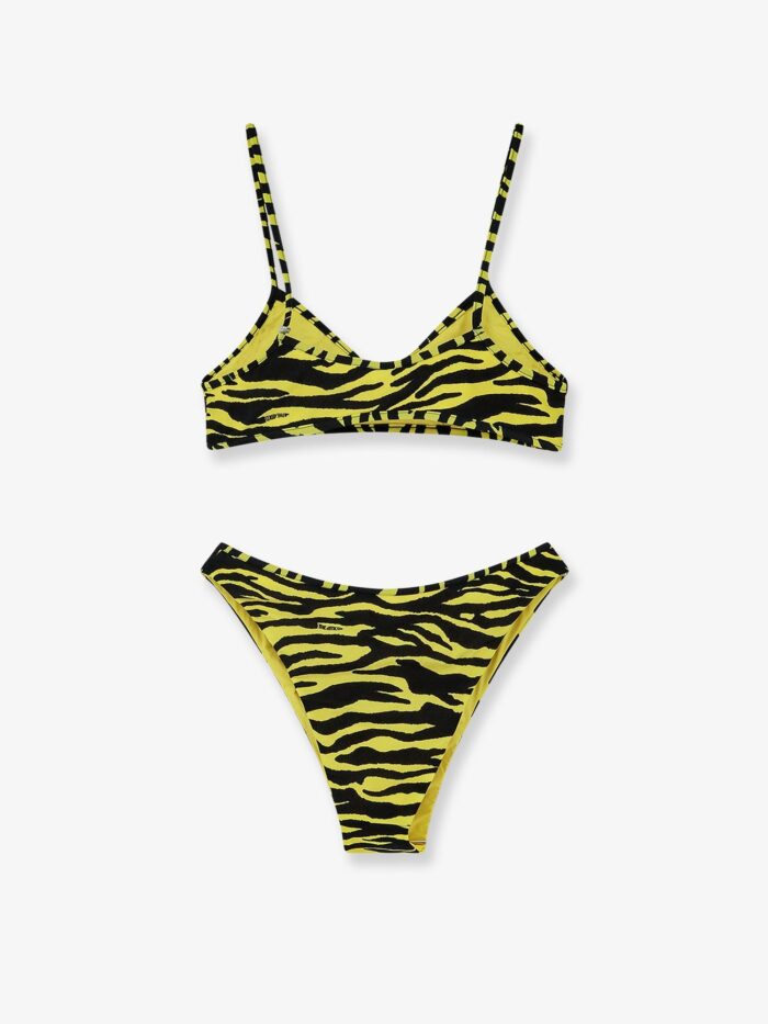The Attico Il Primo Bagno Lycra Swimsuit With Zebra Print