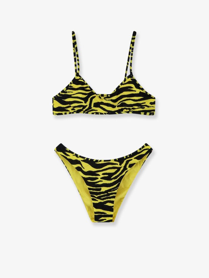 The Attico Il Primo Bagno Lycra Swimsuit With Zebra Print
