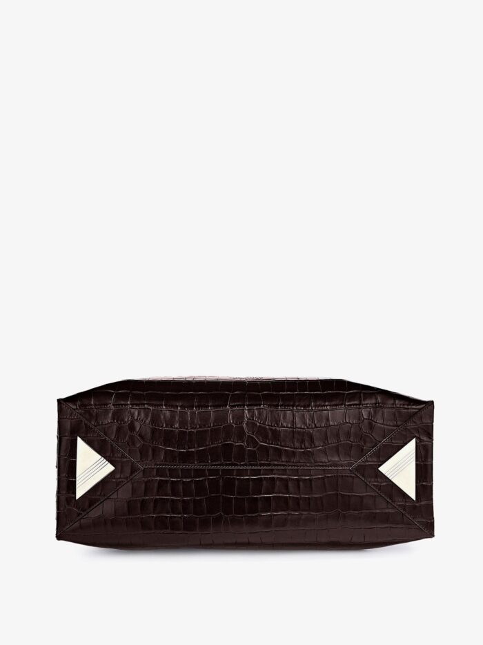 The Attico La Passeggiata Medium Leather Shoulder Bag With Croco Effect