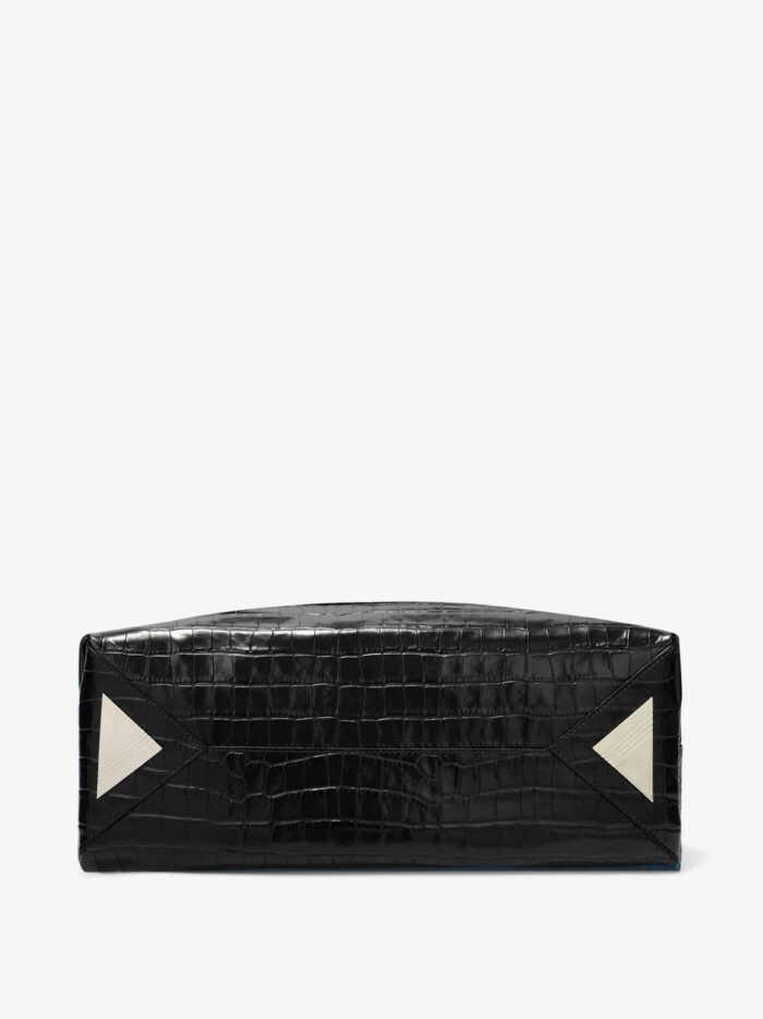 The Attico La Passeggiata Medium Leather Shoulder Bag With Croco Effect