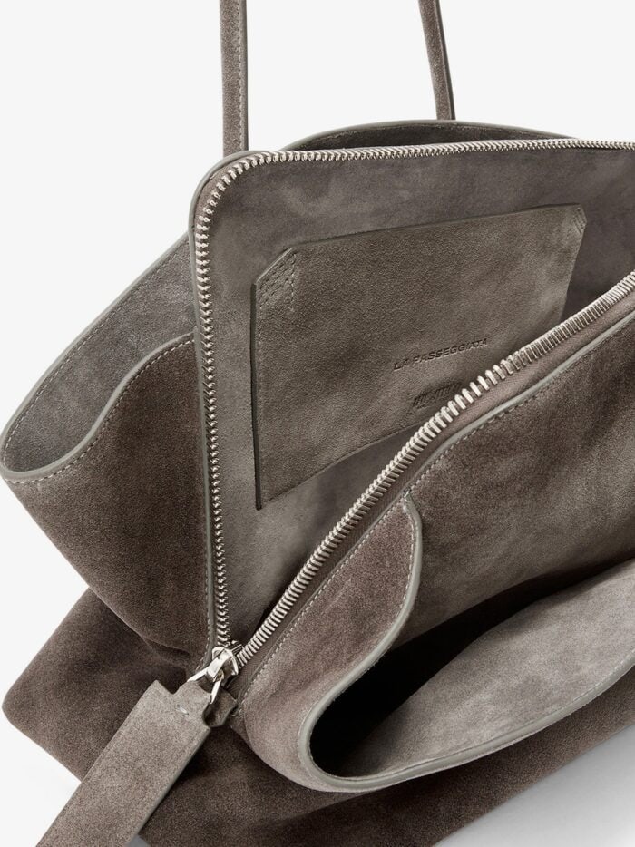 The Attico La Passeggiata Medium Suede Shoulder Bag