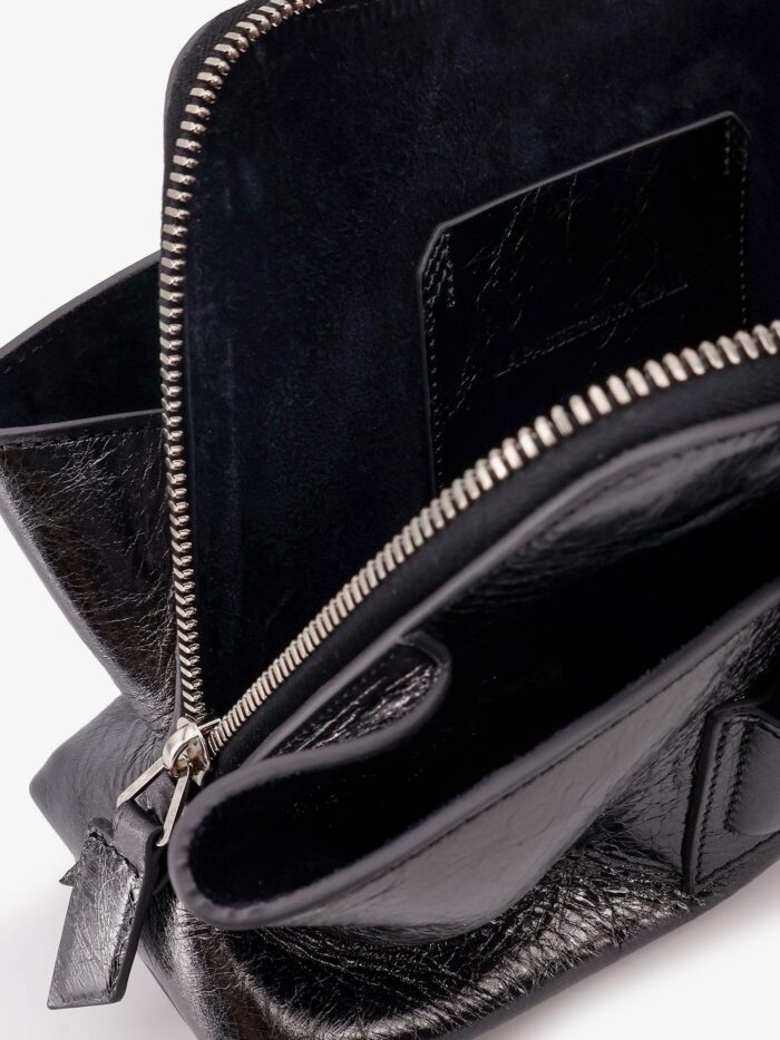 The Attico La Passeggiata Small Laminated Leather Shoulder Bag