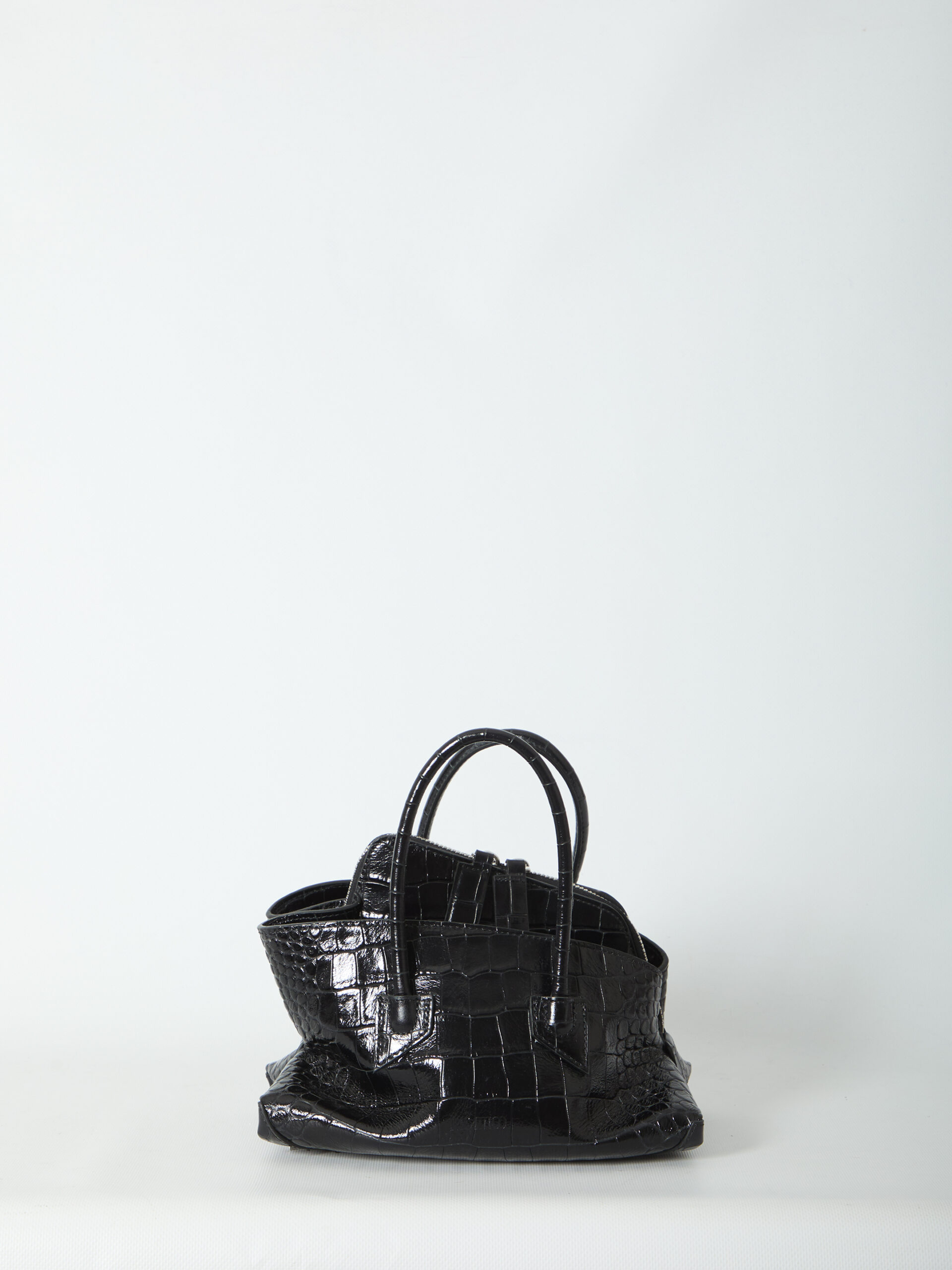 The Attico La Passeggiata top handle black bag mini
