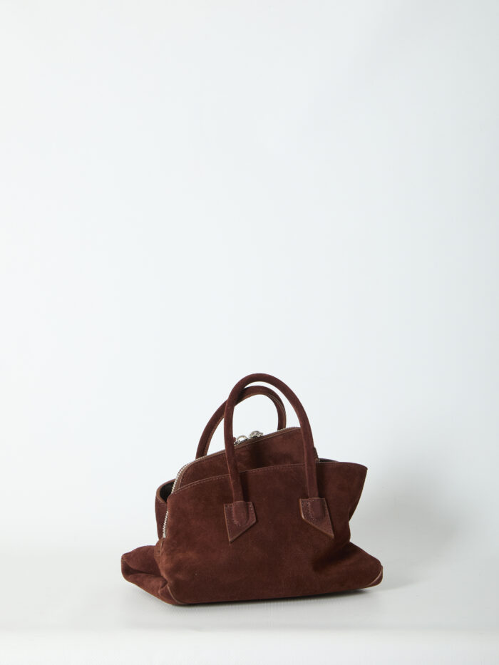 The Attico La Passeggiata top handle Light Choco bag mini