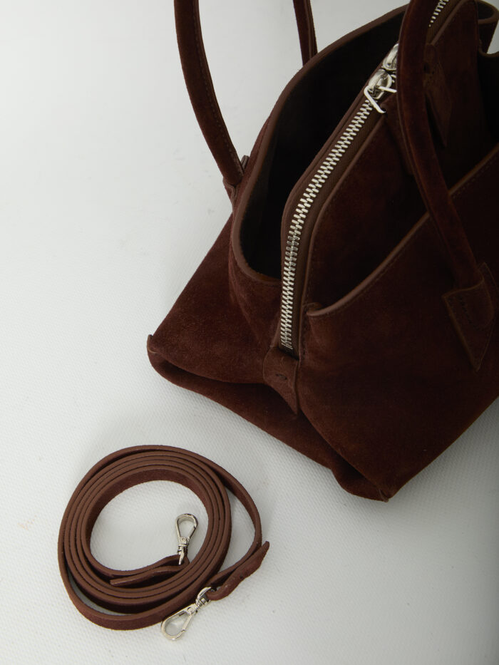 The Attico La Passeggiata top handle Light Choco bag mini