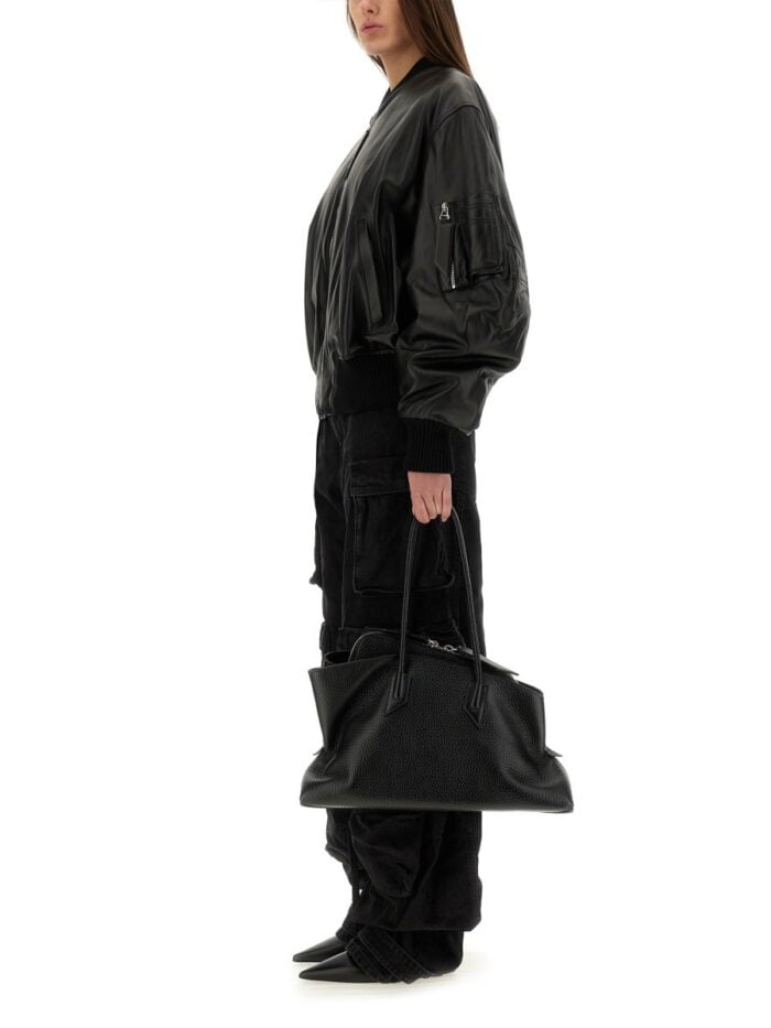 The Attico LEATHER BOMBER JACKET