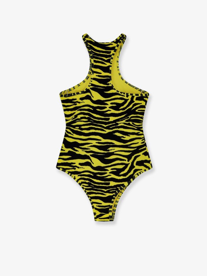 The Attico Lycra One-piece Swimsuit With Zebra Print